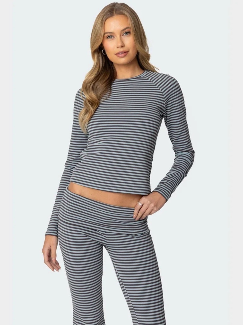 Edikted Kaeli Stripey Long Sleeve Tee Size S